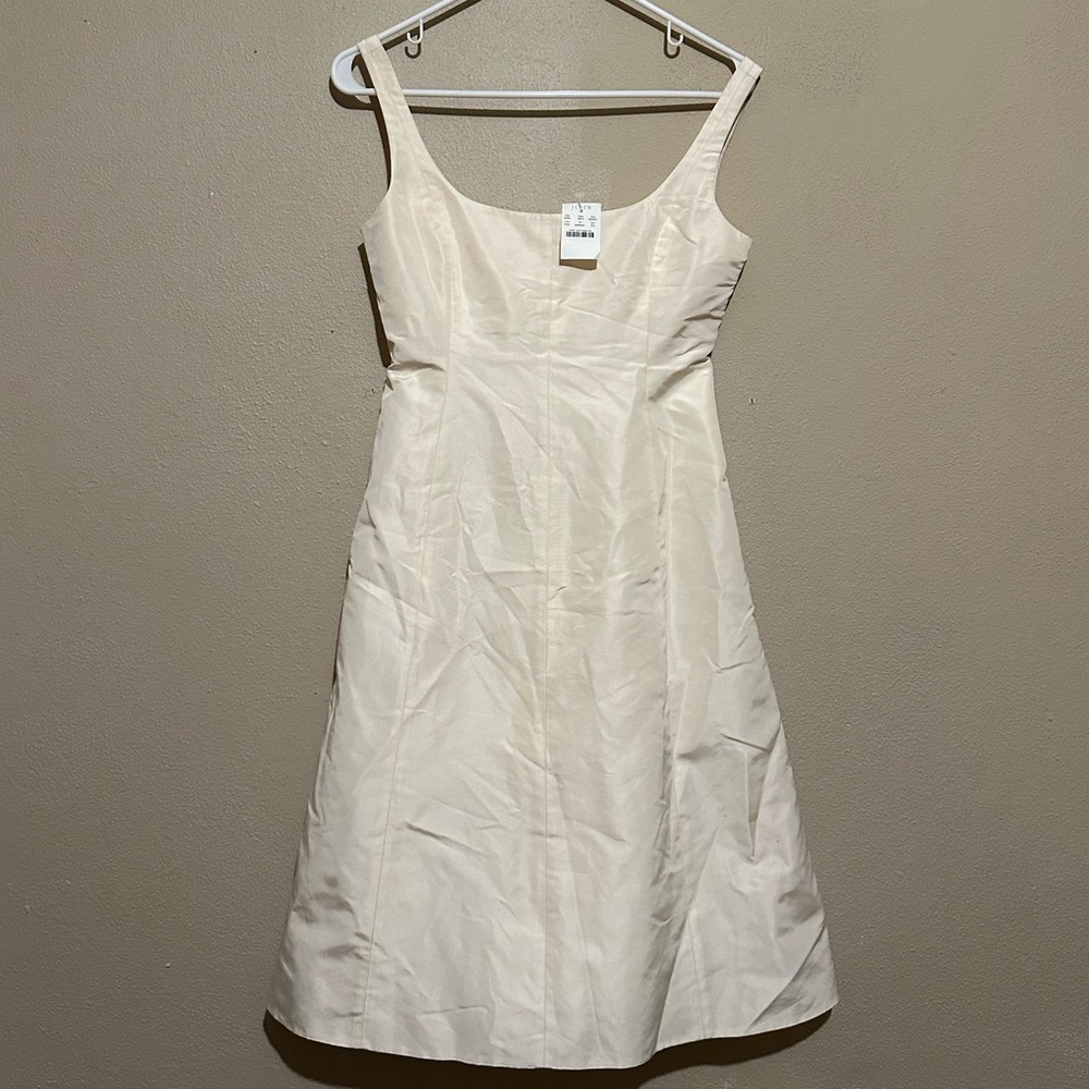 NWT JCREW 100% Silk Ivory Dress Petite 2 - XS
